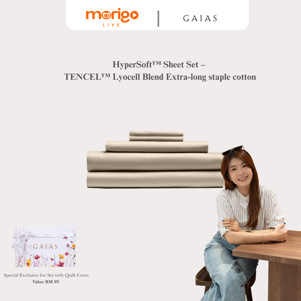 Keryee x Gaias | HyperSoft™ Sheet Set – TENCEL™ Lyocell Blend Extra-long staple cotton