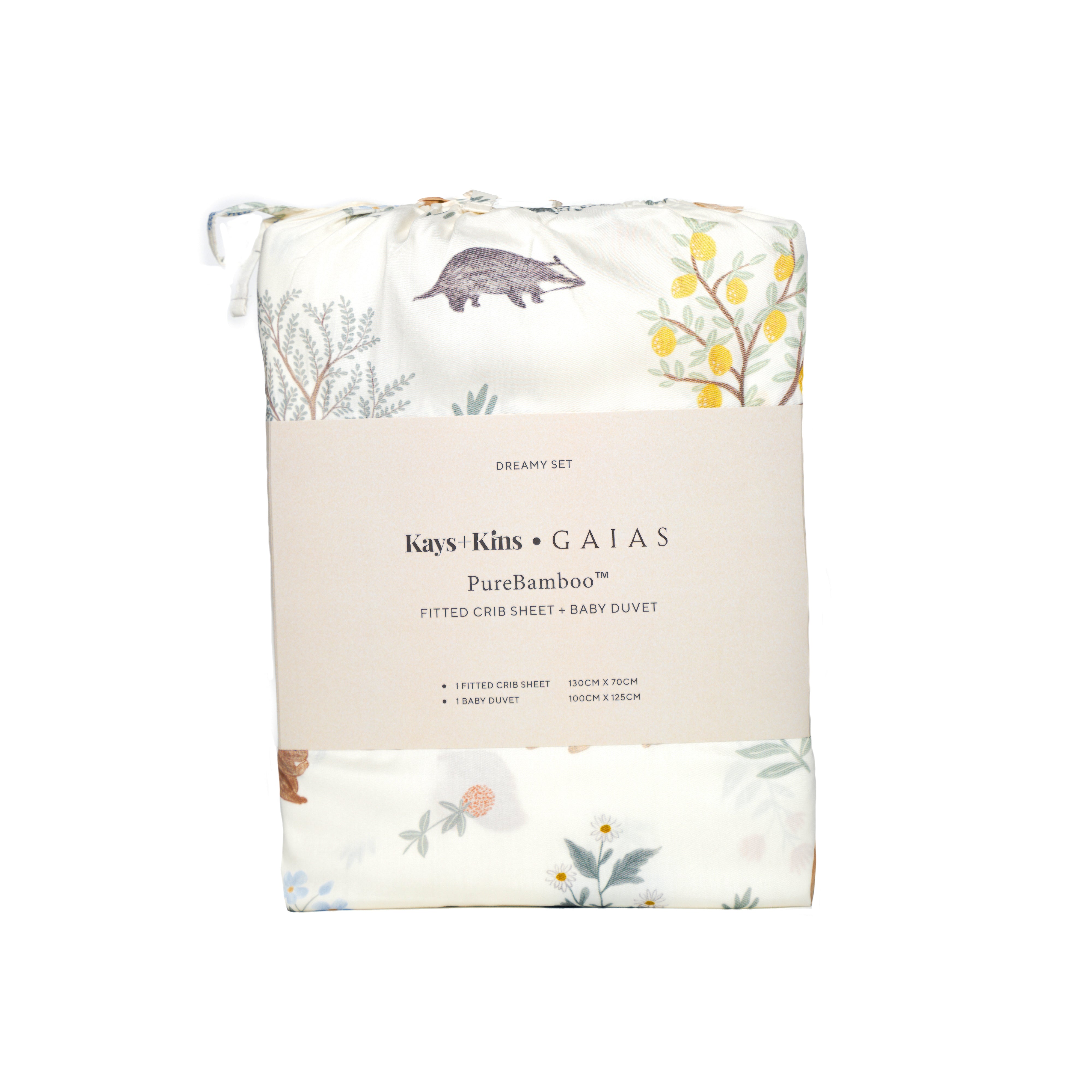 [Kays+Kins x GAIAS] PureBamboo™ Duvet + Fitted Crib Sheet Bundle Set