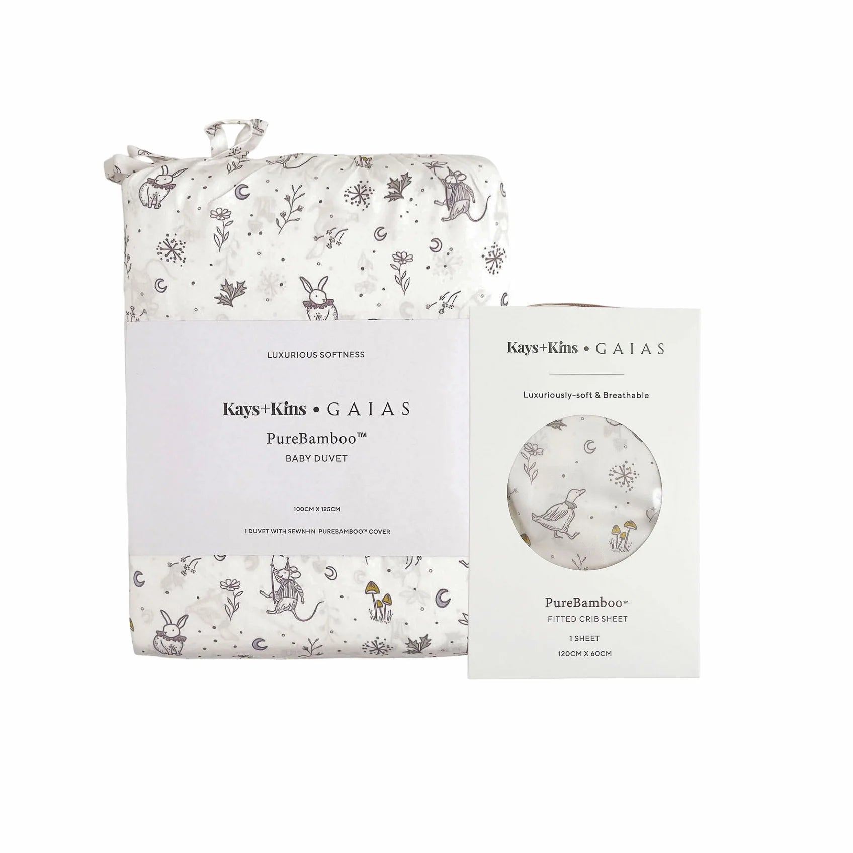 [Kays+Kins x GAIAS] PureBamboo™ Duvet + Fitted Crib Sheet Bundle Set