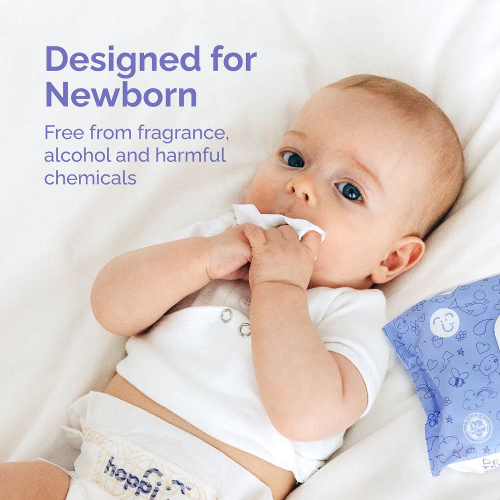 Hoppi Premium Wipes [German Dermatologically Tested] with Halal Certified (20 Wipes x 5 Packs)